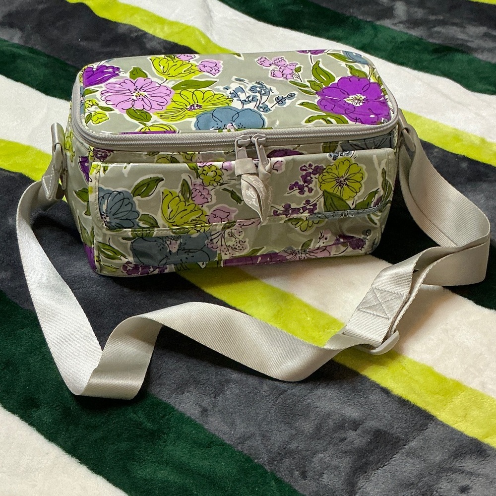 Vera Bradley Floral Lunch Bag in Purple and Green